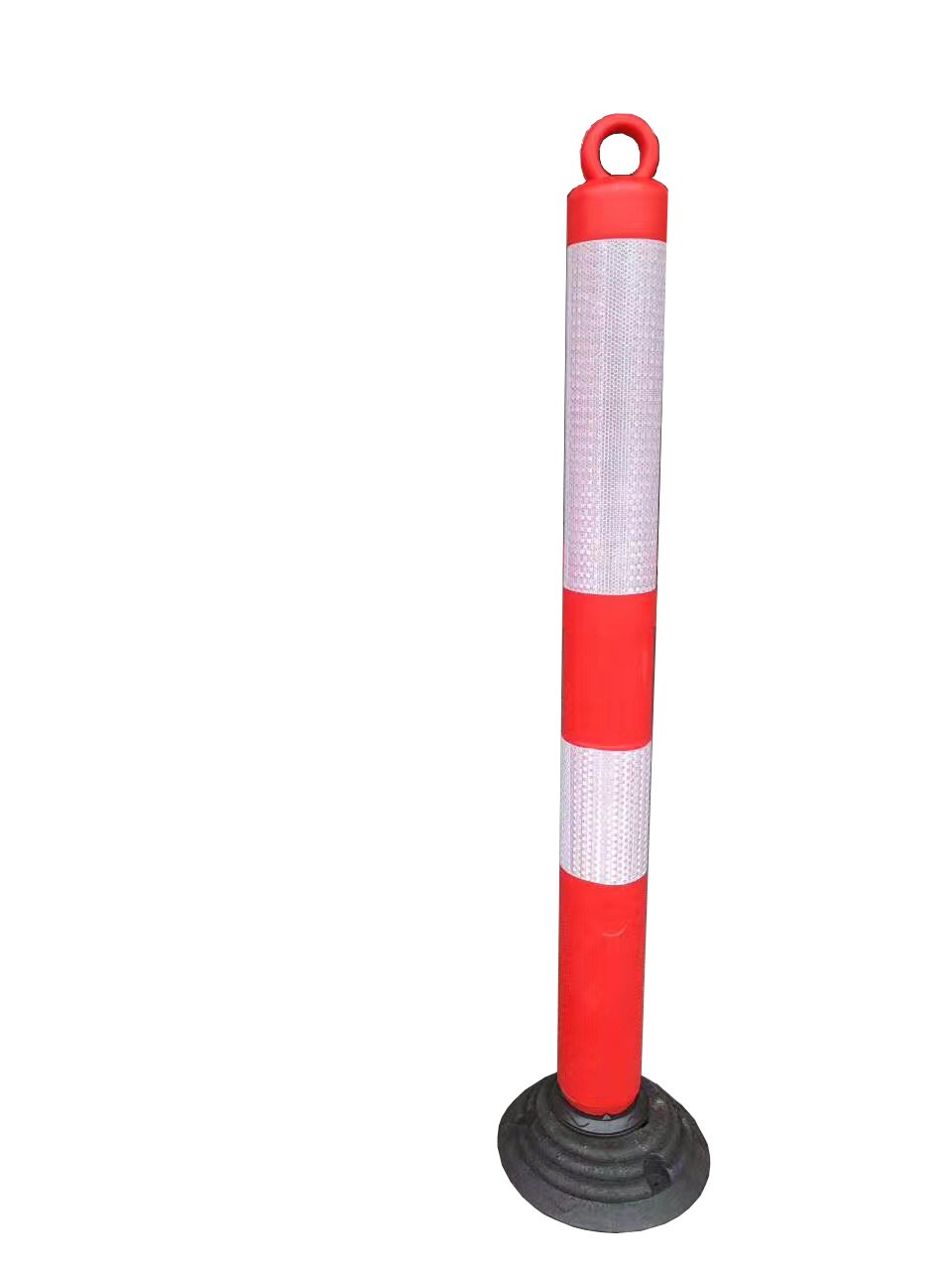 Royal Apex Rebound Flexible 75 CM Road Traffic Safety PVC Bollards Warning Post with Reflective Tape (Pack of 1pc)
