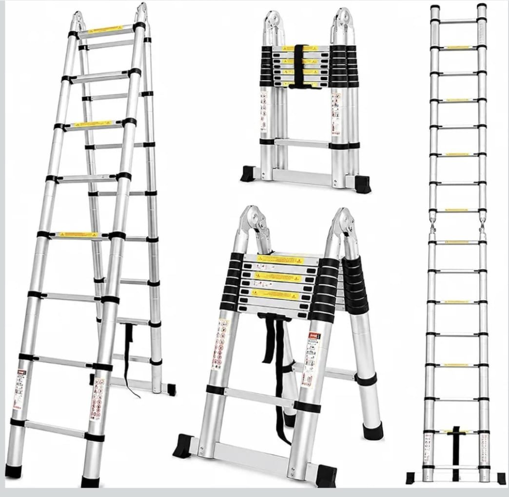 4-Meter (2m+2m) Aluminum Telescoping Multi-Purpose A-Frame Ladder