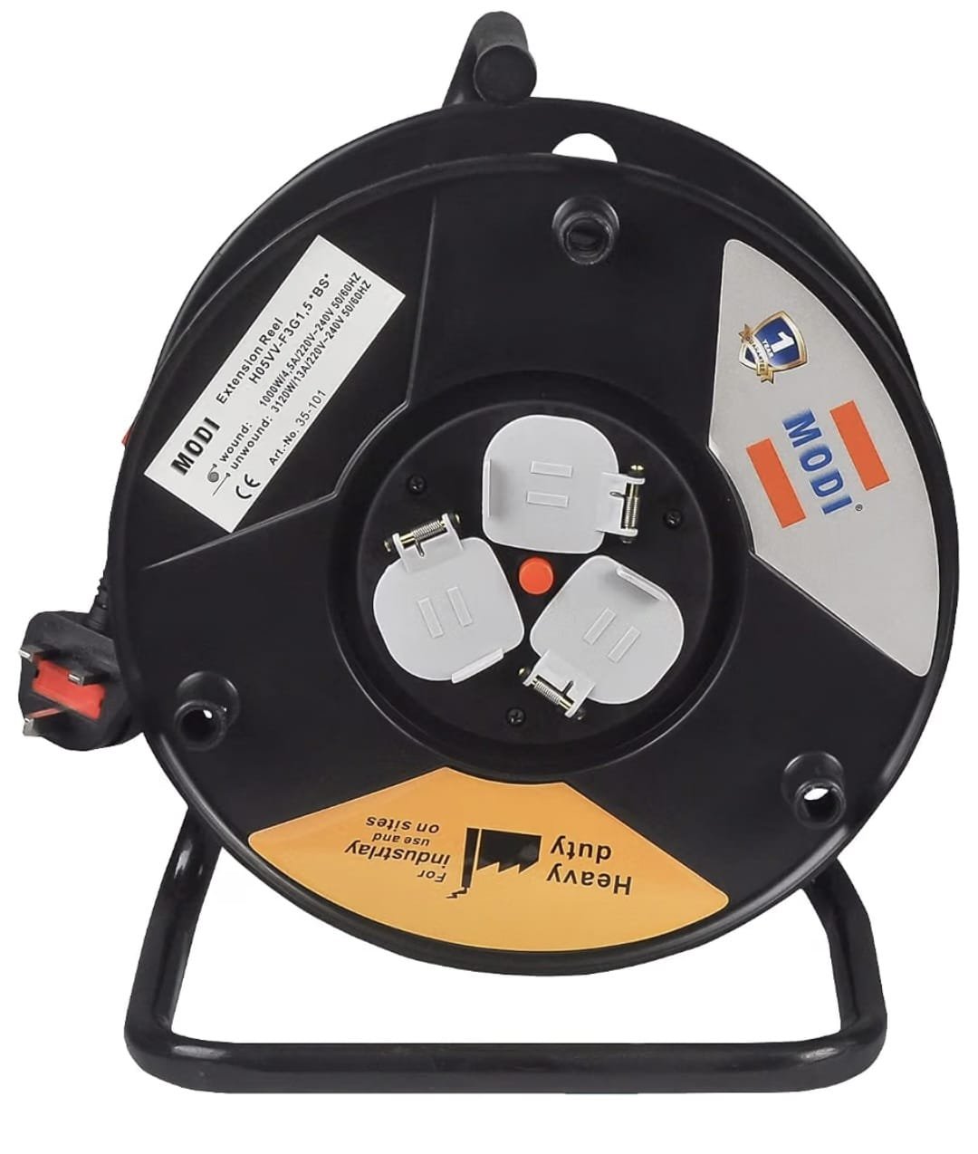 Heavy-Duty 25-Meter Cable Extension Reel (UK Plug)