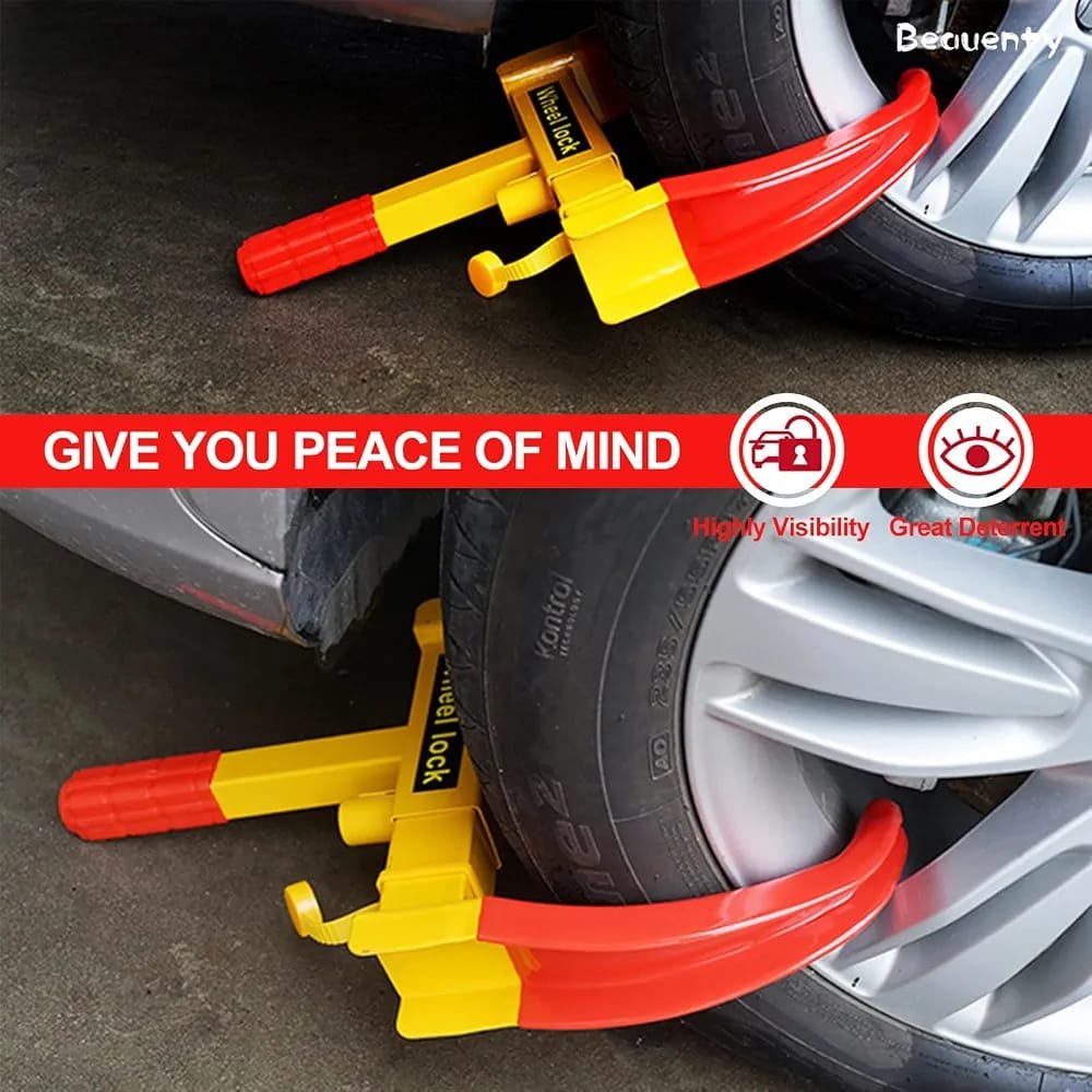 Heavy Duty Anti Theft Wheel Lock for Cars Trailers SUV Motorcycles