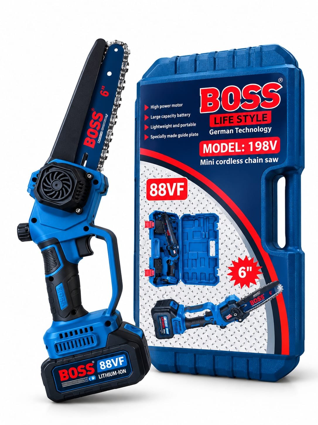 boss lifestyle 198v mini cordless chainsaw