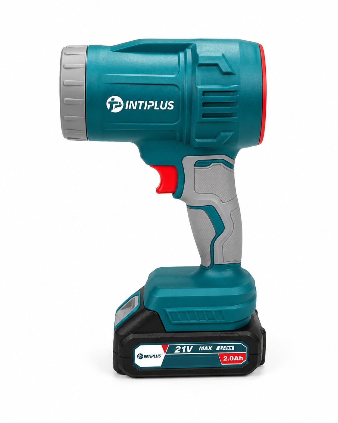 INTIPLUS Storm Blowing Machine (Model CSB001), a compact 21V cordless handheld turbo jet blower designed for clearing leaves, dust, and light debris
