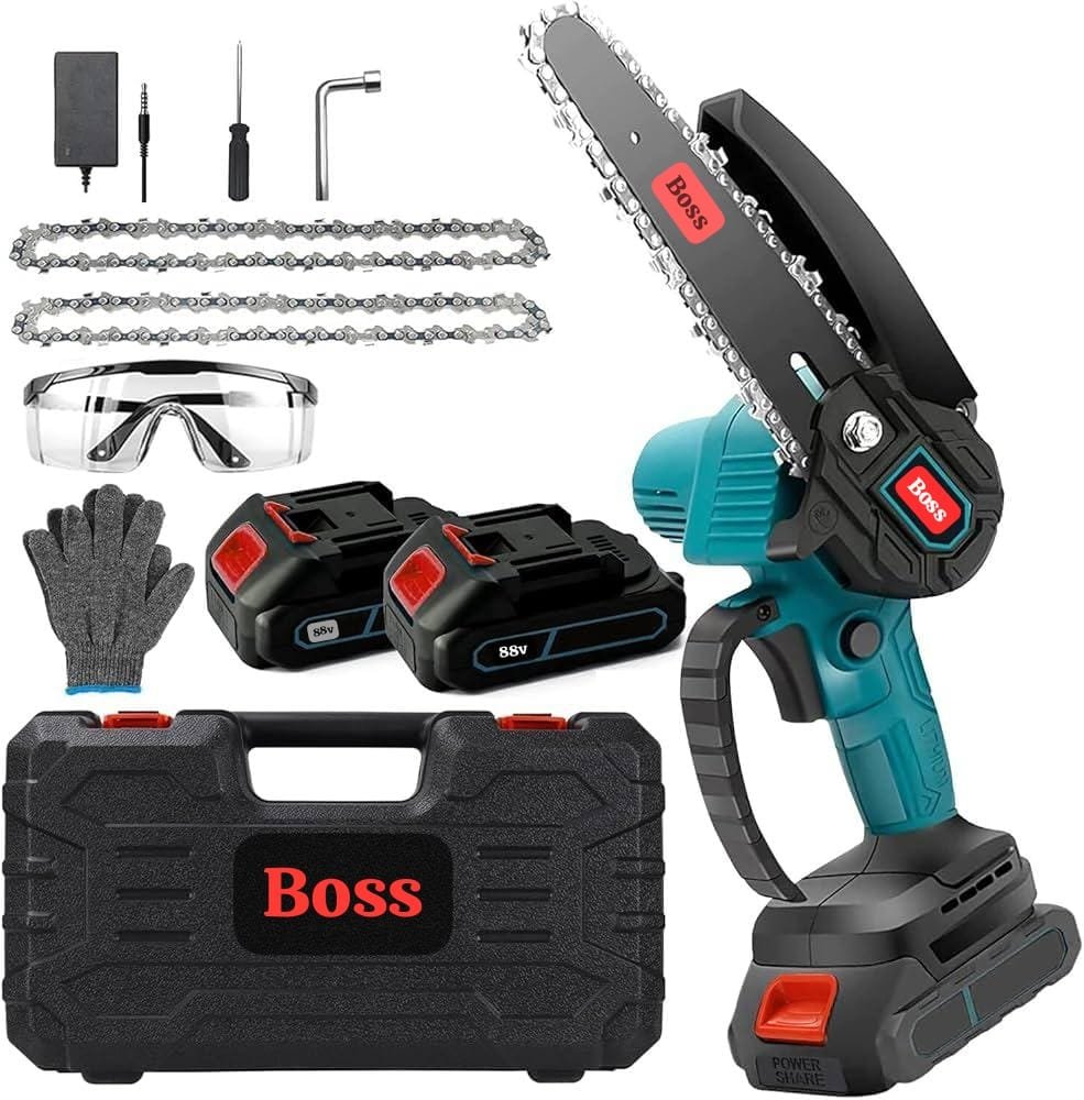 Boss 6-Inch Cordless Mini Chainsaw (Dual 88V Batteries)